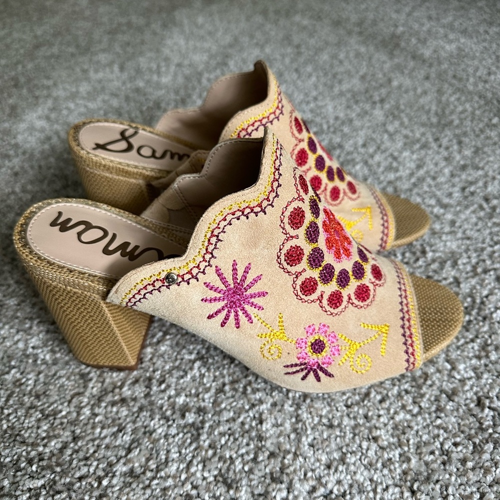 Sam Edelman Embroidered Healed Slide